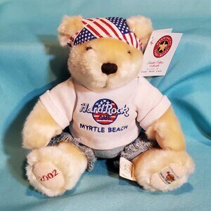 Hard Rock Cafe July 4th Myrtle Beach Teddy Bear 2002 Plush w/Tags Vintage RARE